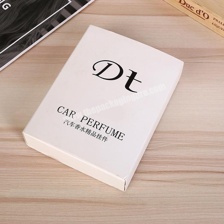 Custom logo white hard paper car perfume packaging box with lid