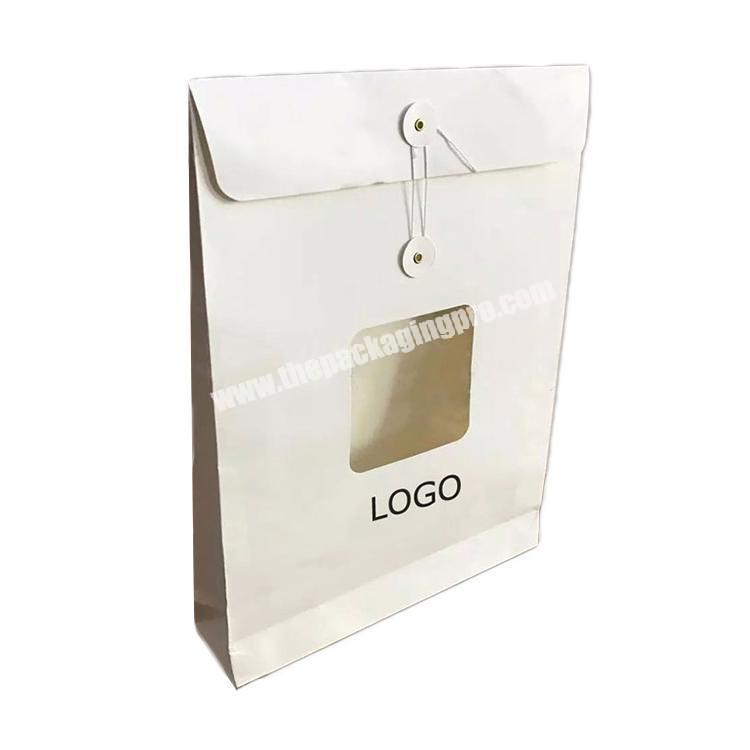 custom logo white paper gift bags for garment packaging