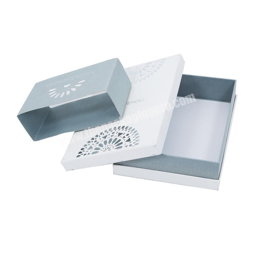 Custom Luxury Art Paper Laser Cut Lid And Base Cardboard Gift Paper Box Wit Sleeve