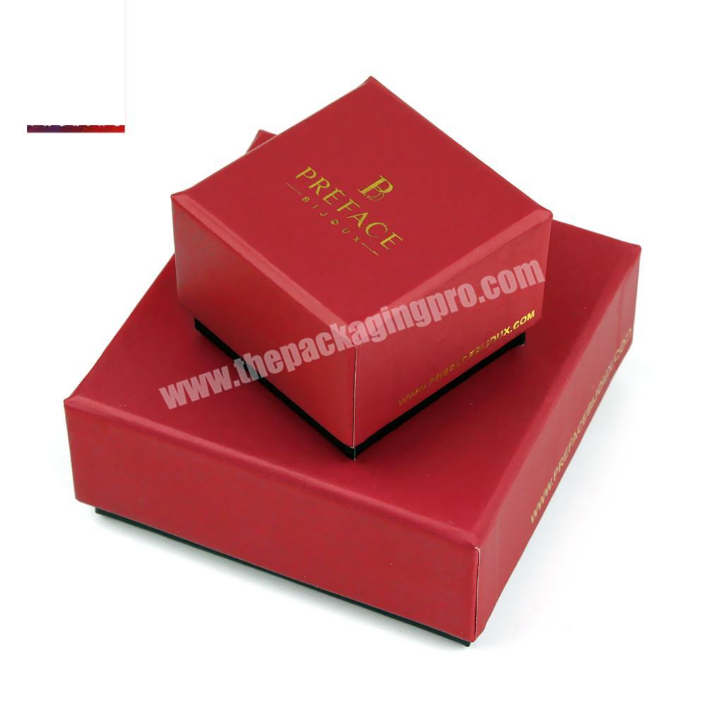 Custom Luxury Beauty Paper Jewelry Red Gift Packaging Box, Jewelry Box For Ring And Necklace