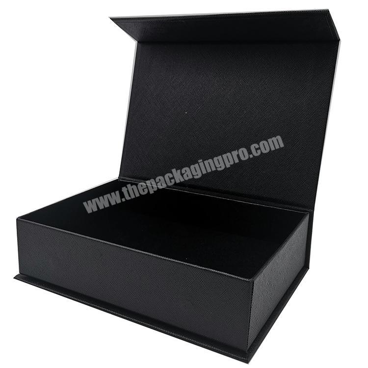 Custom luxury black clamshell lipstick gift box perfume cosmetics folding carton