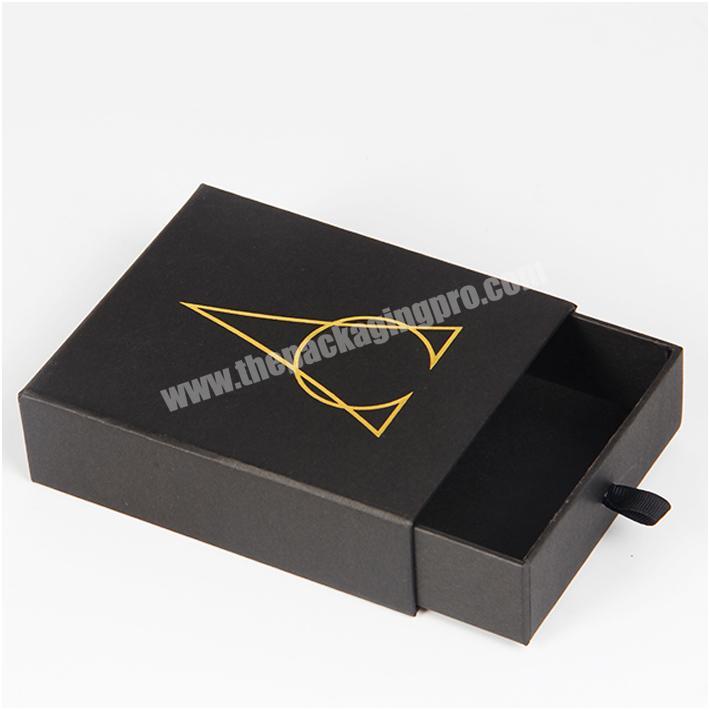 Custom luxury black decorative cardboard drawer packaging gift box