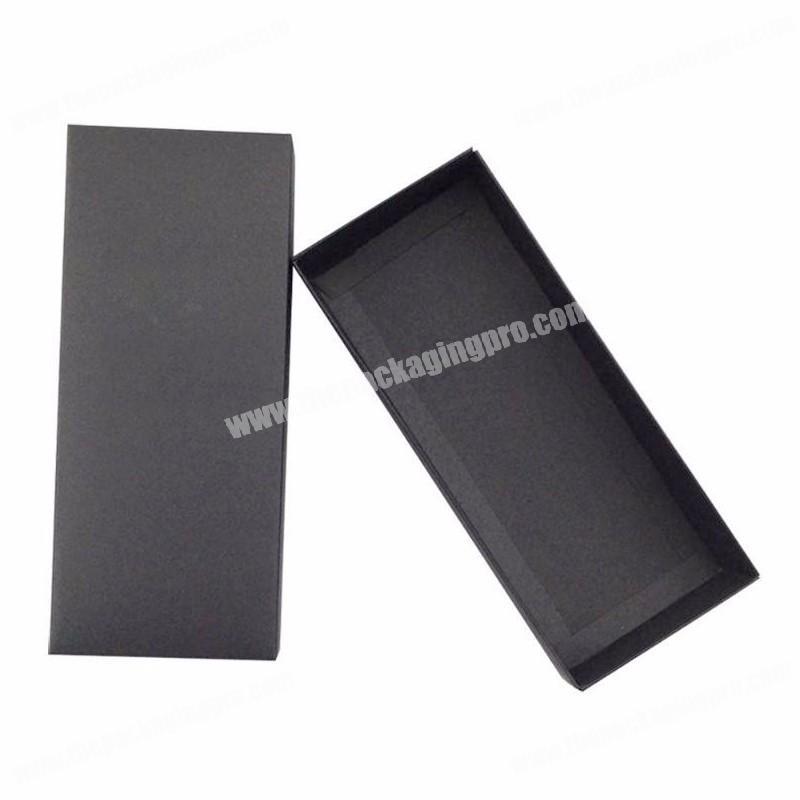 Custom luxury black soft touch paper lid off underwear gift box