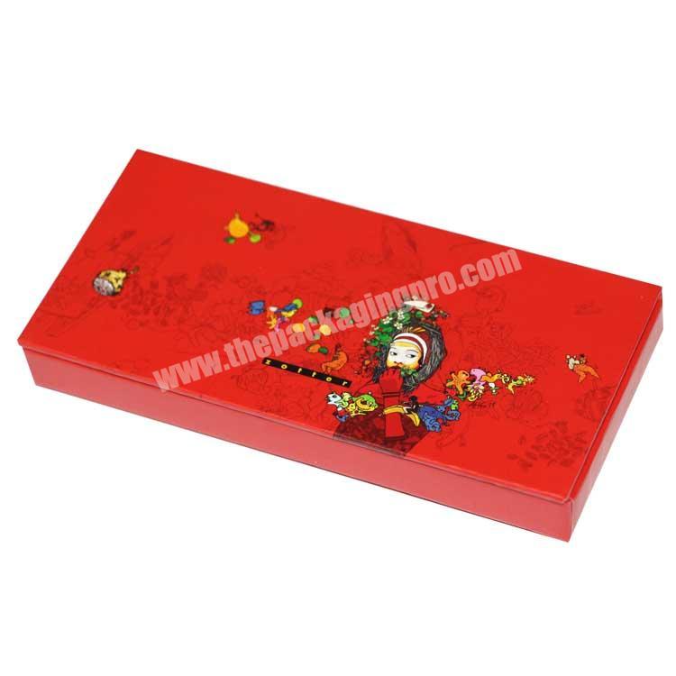 Custom Luxury Book Shape Red Gold Hot Foil Logo Gift Packaging Paper Box