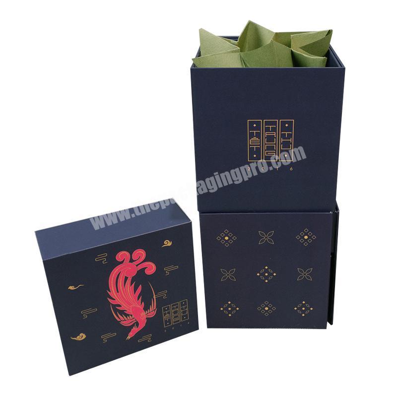 Custom luxury brand gold fancy paper lid off shape cosmetic gift set cardboard boxes