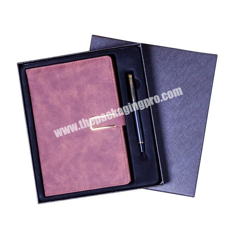 Custom Luxury Business Pu Planner Leather Notebook Deluxe Soft Sheepskin Hardcover Pen Gift Set Diary Magnetic Notebooks