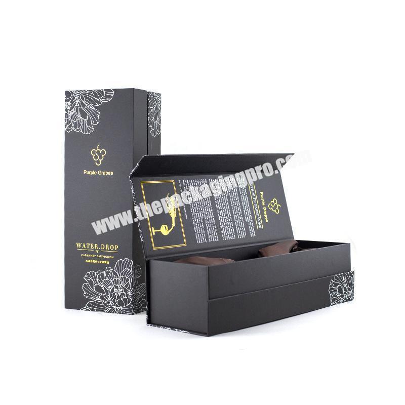 Custom luxury caja de vino paper magnetic large antique glass bottle wine packaging box flat pack gift box wine bottle boxes
