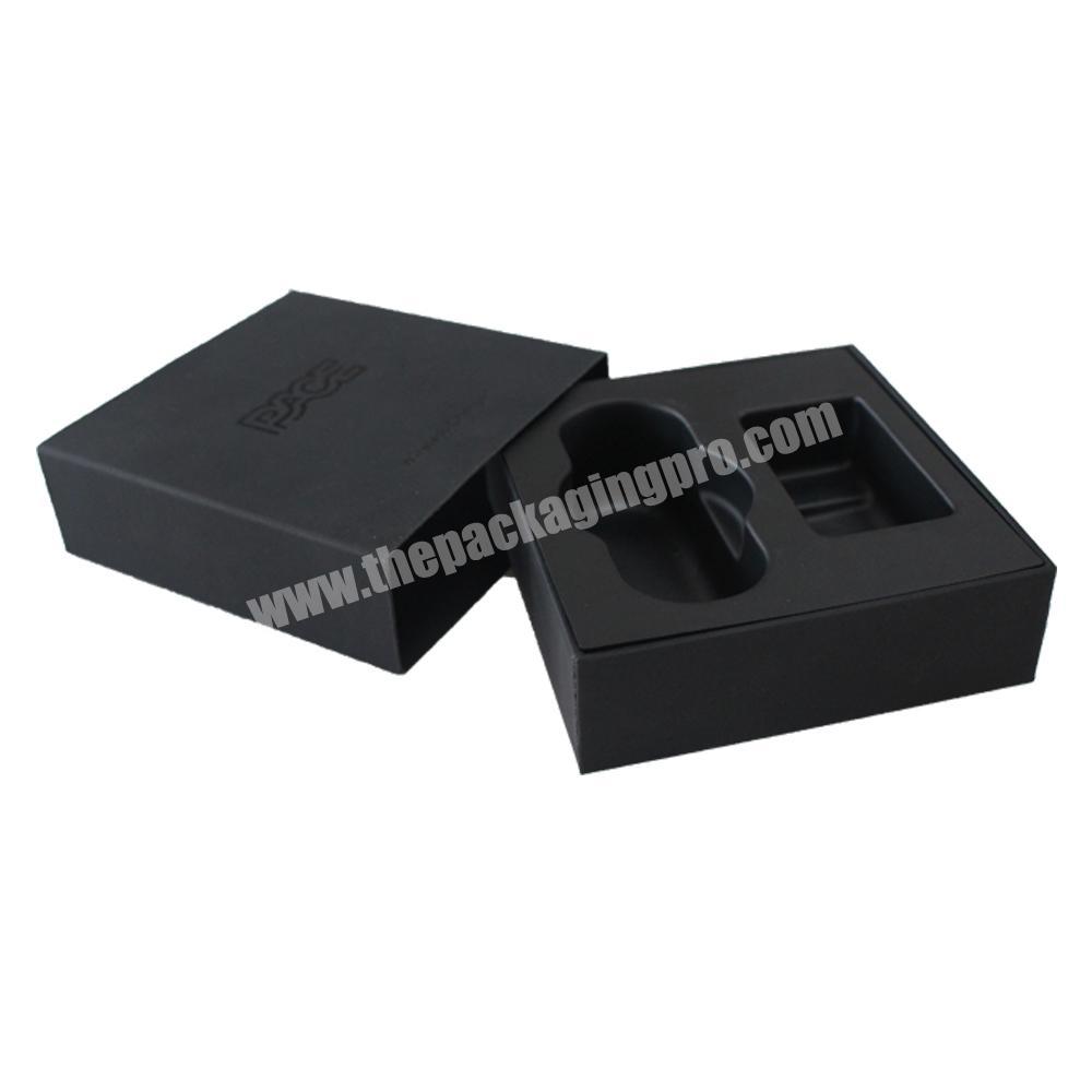 Custom Luxury Cardboard Matt Black Paper Drawer Packaging Rigid Slide Box Packaging