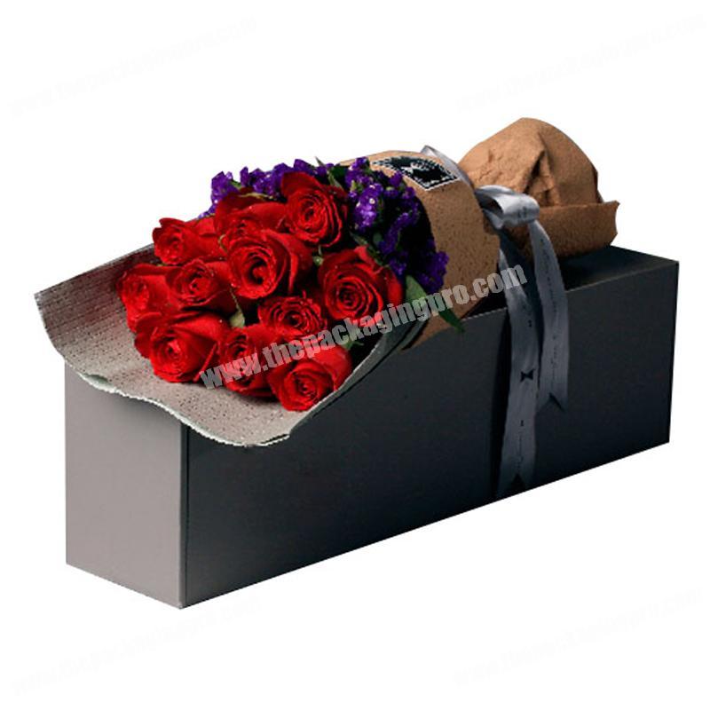 Custom luxury cardboard paper printing big rose flower gift box with lid