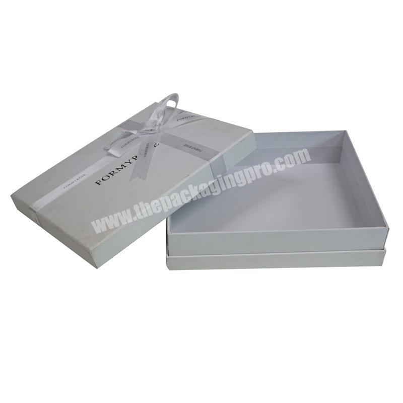 Custom luxury cosmetic foundation packaging skin care box packaging with silk bow