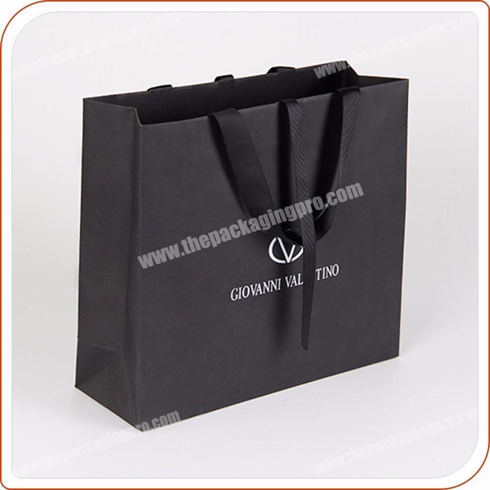 Custom luxury craft black gift paper package bags