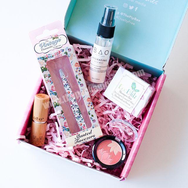 custom luxury creative pink box packaging makeup
