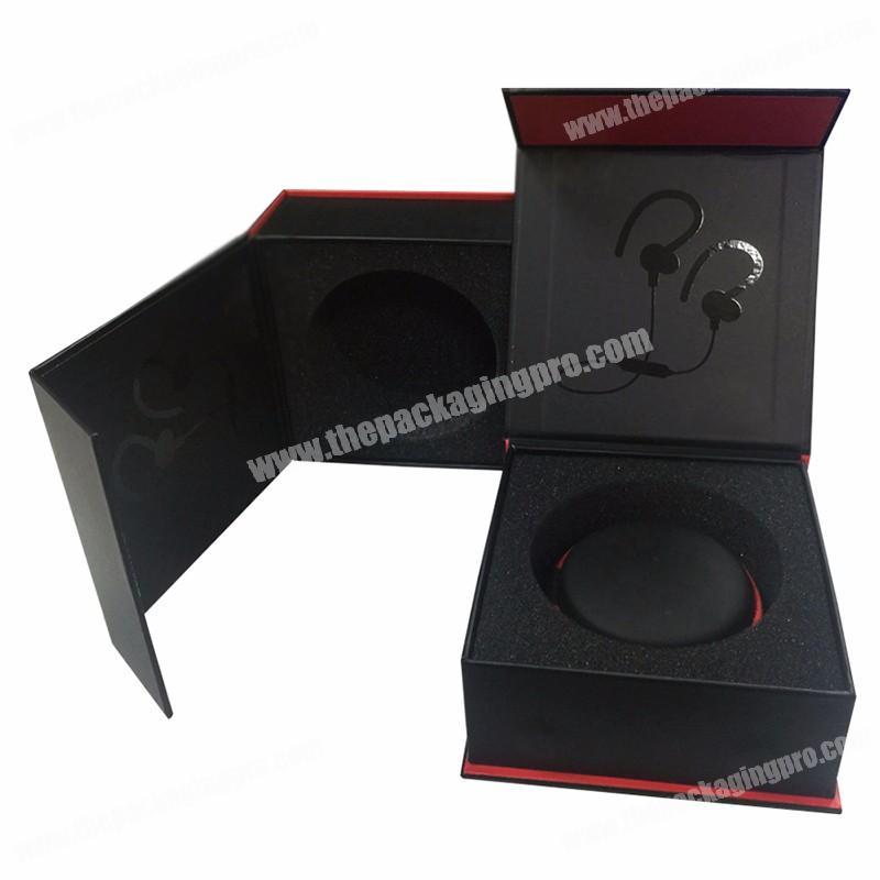 Custom luxury earphone packing gift box EVA foam storage headphone packaging gift box printing