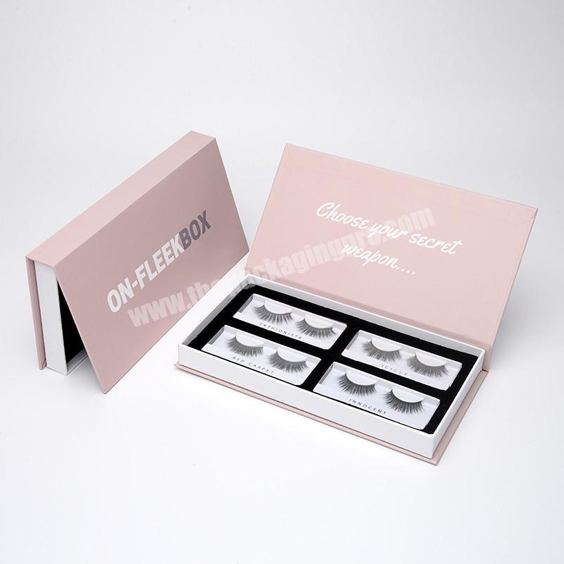Custom Luxury Empty Paper Extension Storage Box False Pink Magnetic Eyelash Packaging Box