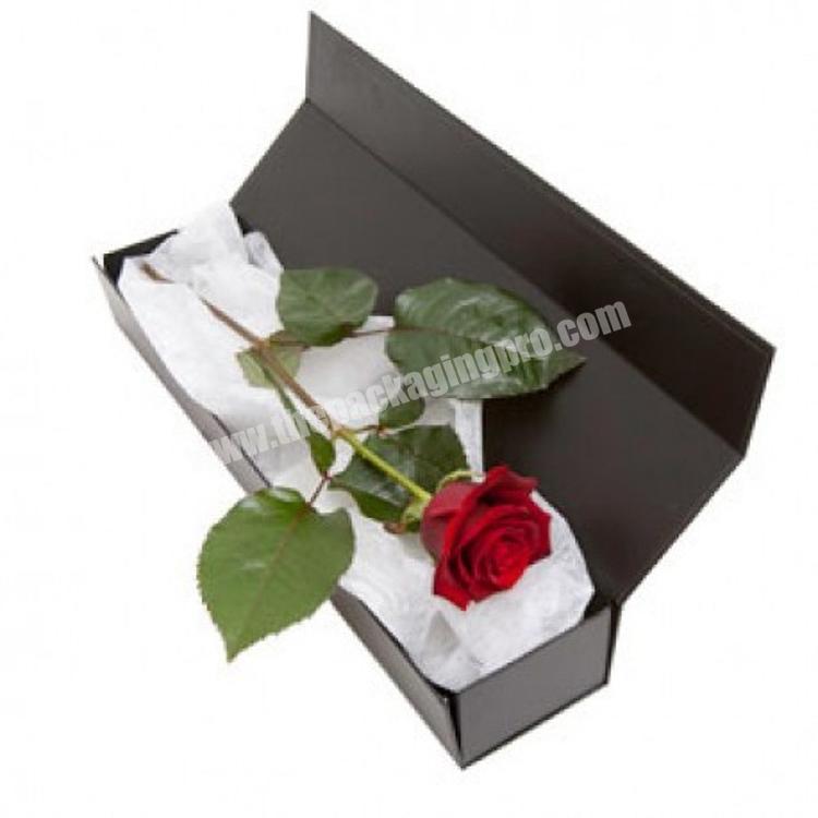 Custom luxury empty rigid cardboard paper boxes for long stem roses packaging box