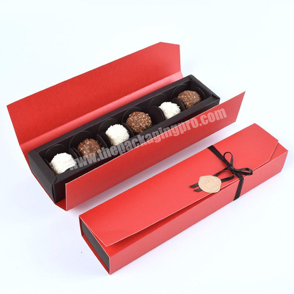 Custom luxury fancy chocolate gift box with ribbon