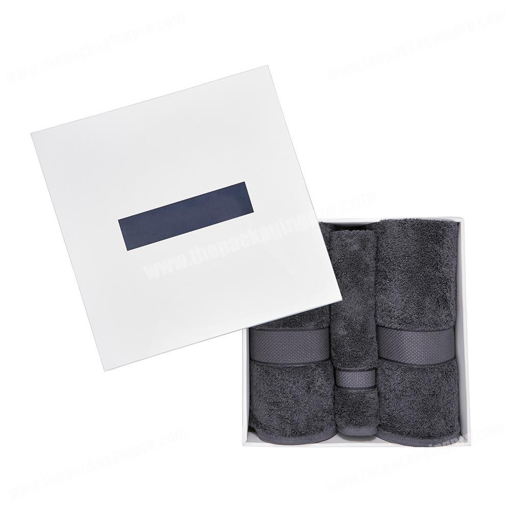 Custom luxury fancy paper printing stamping logo towel set gift box