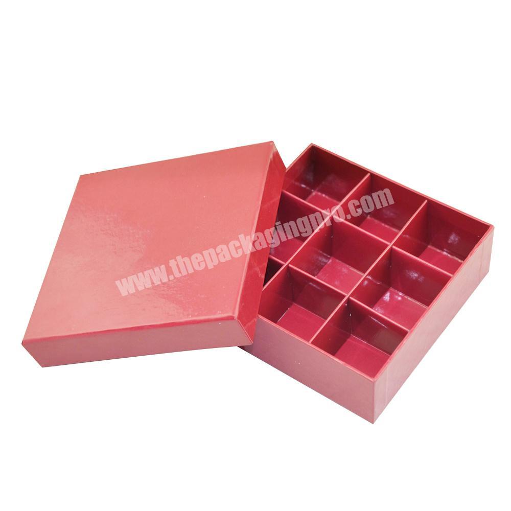 Custom Luxury Fancy Paper Red Chocolate Gift Packaging Paper Box With Paper Insert