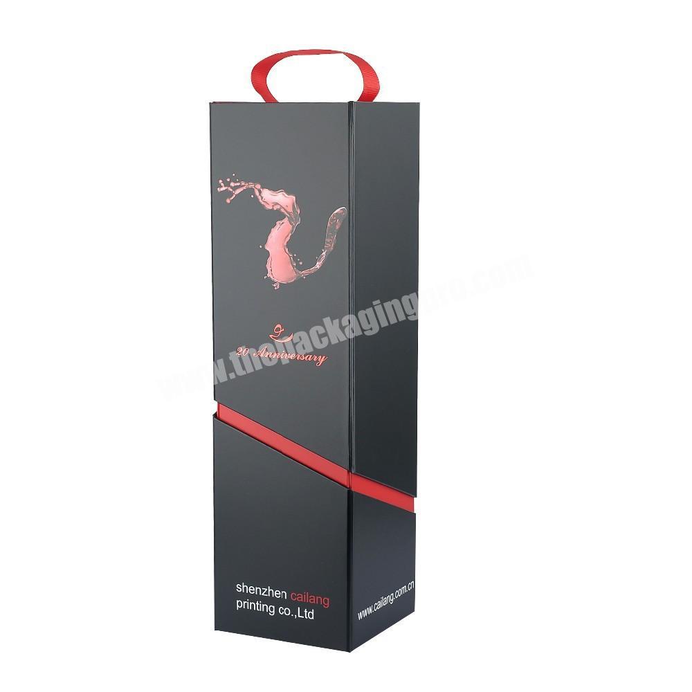 Custom Luxury Foldable Cardboard Packaging Wine Bottle Accessories Gift Box Paper Gift Wine Box