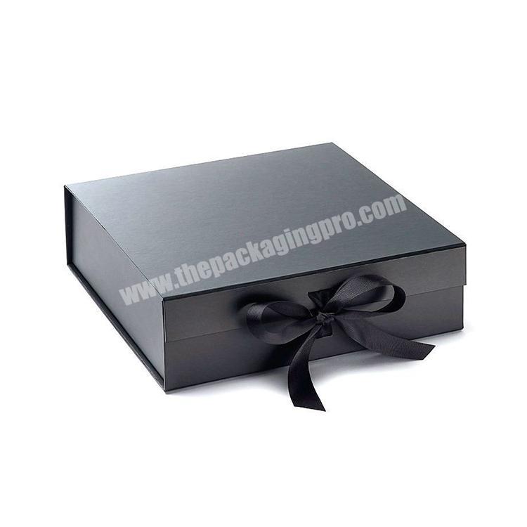 custom luxury foldable large black gift box