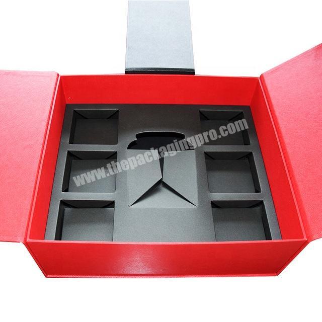 Custom luxury folding gift packaging large magnetic closure box with dividers