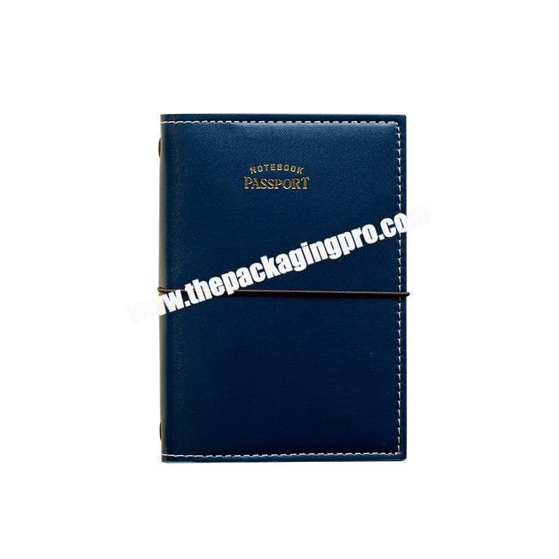 Custom Luxury Genuine Real Leather PU Leather Passport Holder Organizer With Logo Emboss Deboss Logo Passport Notebook Gold Logo