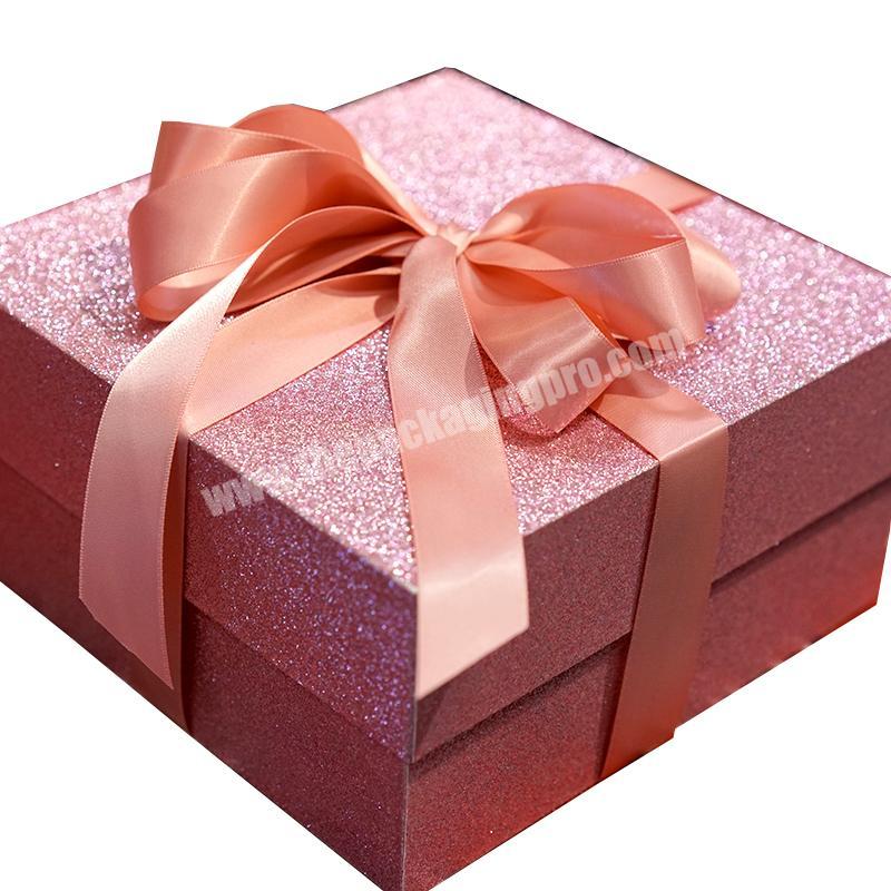 Custom luxury glitter candy chocolate Packaging shinny gift  packing box