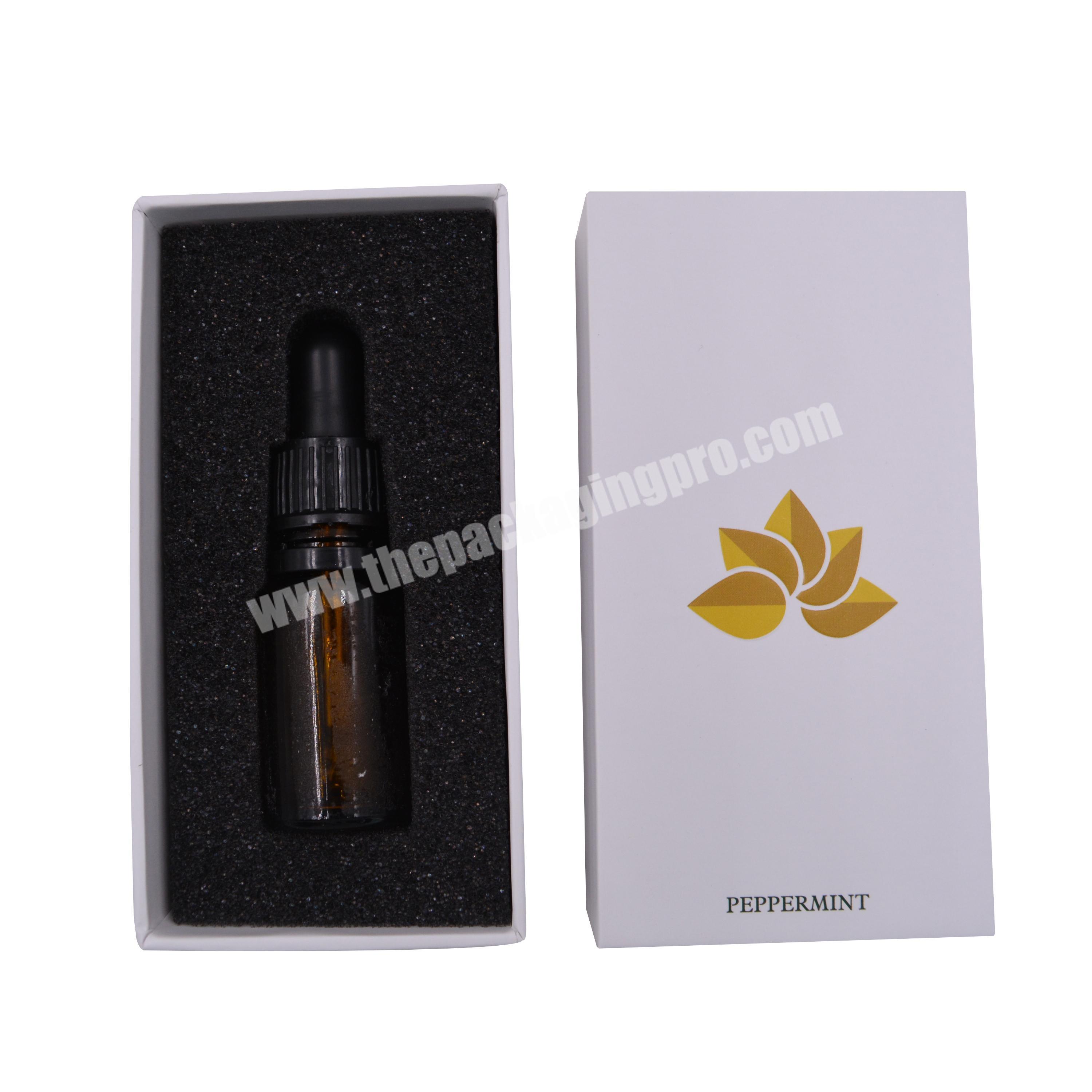 Custom luxury gold foil matt lamination Perfume shampoo  essential oil gift packaging box with lid paper box