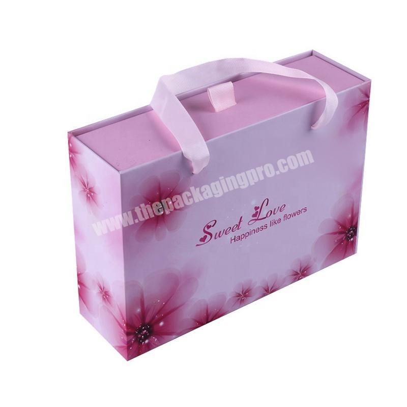 Custom Luxury Hard Cardboard Sliding Drawer Gift Packing Box For Women Handbag