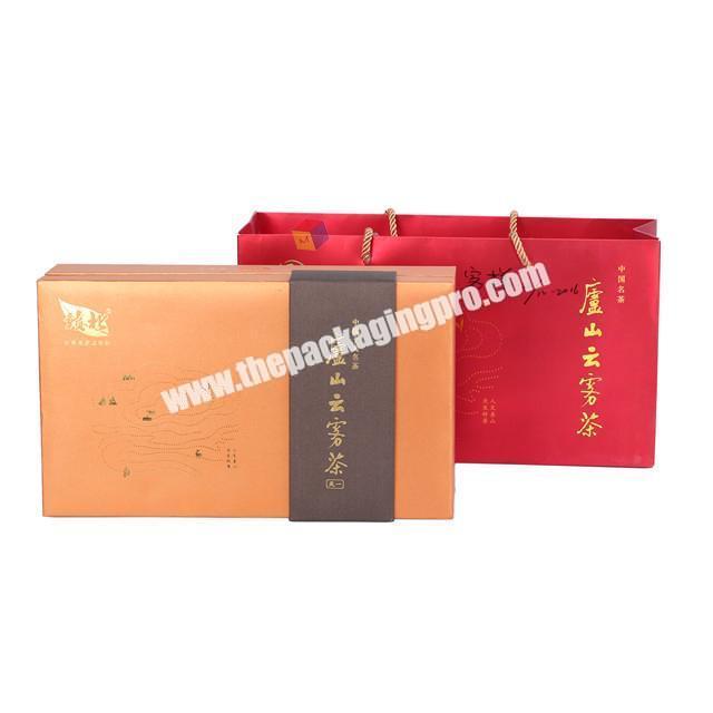 custom luxury hard paper packaging tea box  with bag