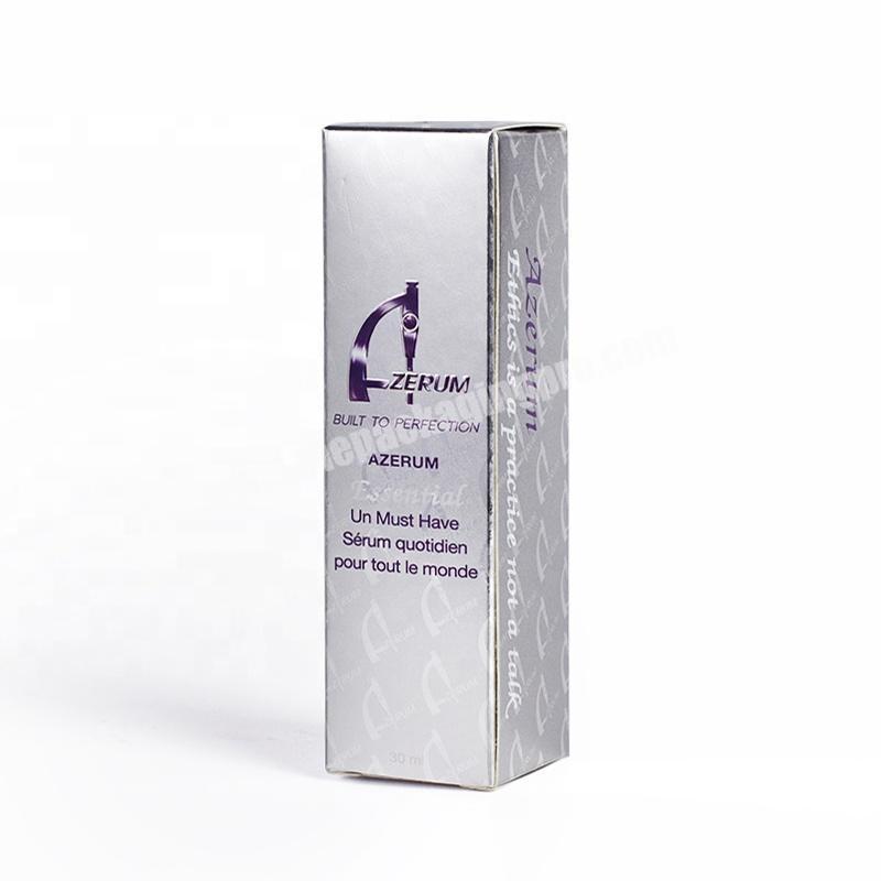 Custom luxury health skin care cosmetic daily serum packaging paper box purple