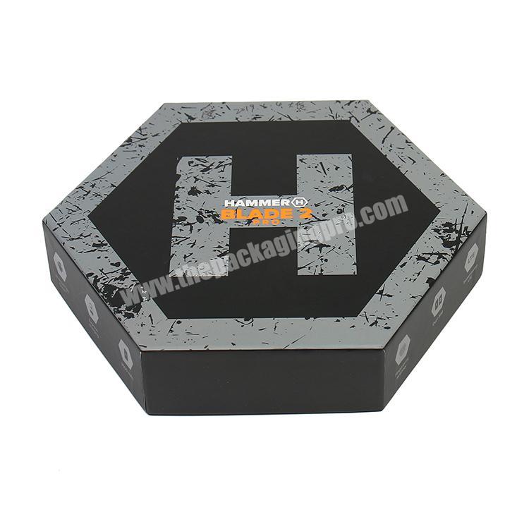 Custom Luxury Hexagon Shipping Hat Gift Boxes With Handle And Foam Instert