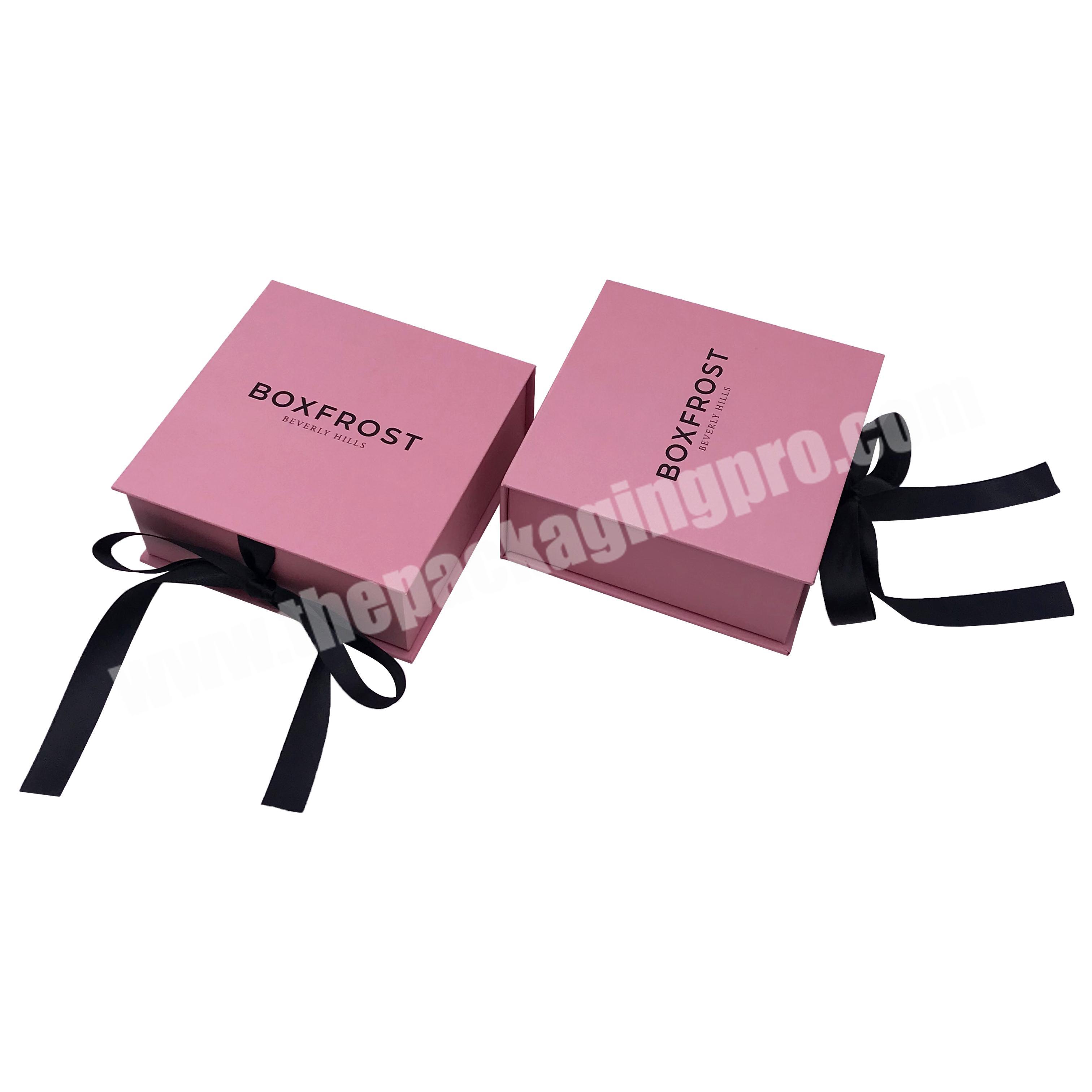 custom luxury high quality ribbon gift box  magnetic box supplier