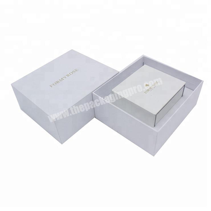 Custom Luxury Hot Stamping Logo White Paper Packaging Gift Box
