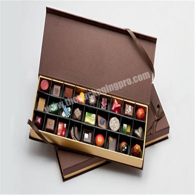 custom Luxury lid and base paper box for chocolate with divider