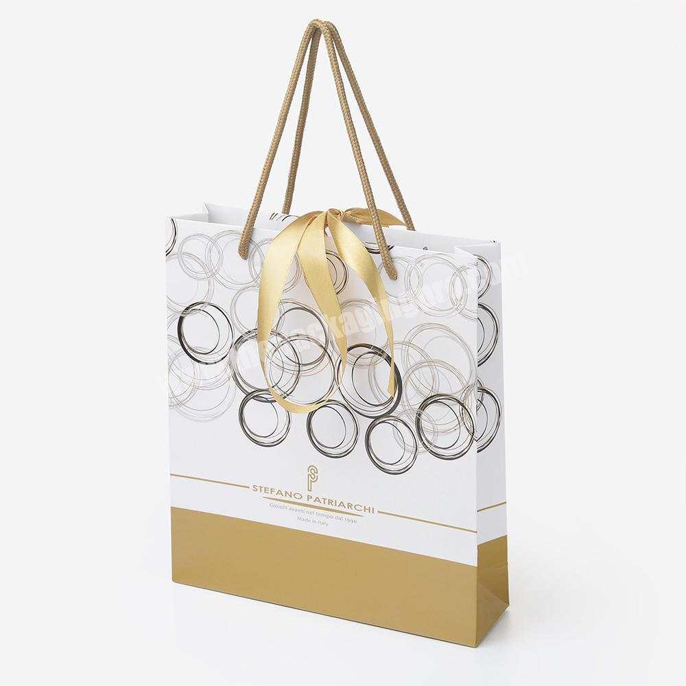 Custom Luxury Logo Printing Princess Clothing Cosmetic Shopping Paper Bag With Ribbon Handles