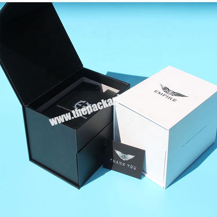 custom luxury made clamshell cardboard packaging box for watch