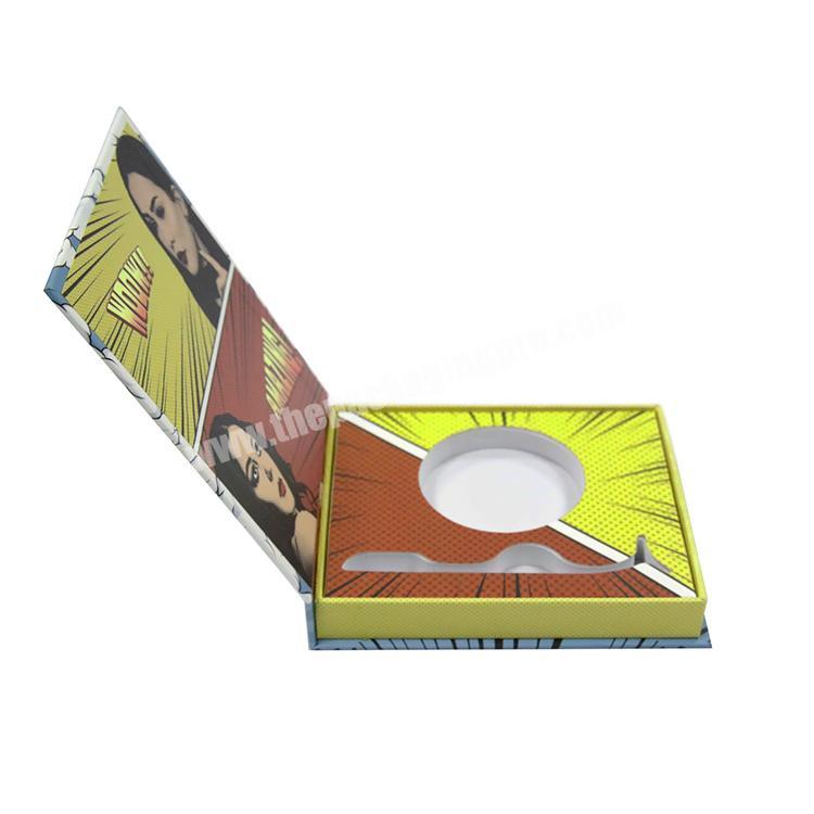 Custom luxury magnetic flap false eyelash packaging box with logo