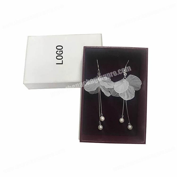 Custom luxury paper jewelry earring packaging gift box with foam