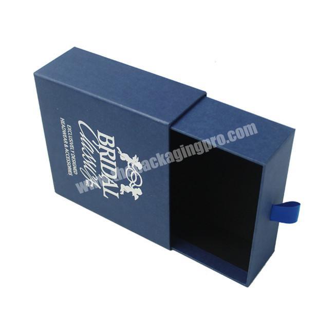 Custom Luxury Personal Care Cosmetic Blue Cardboard Drawer Gift Sliding Packaging Box