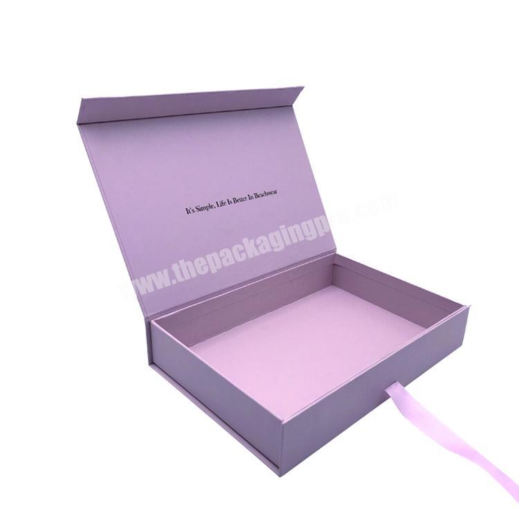 custom luxury pink cardboard Packaging ribbon box