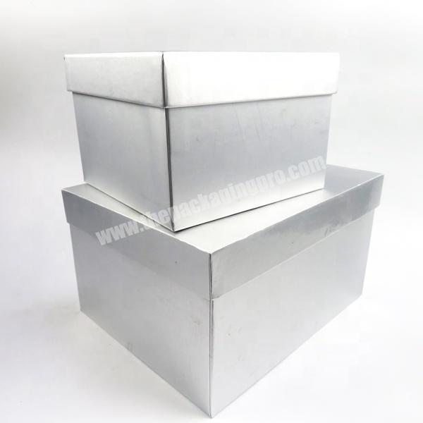 Custom Luxury Pure Sliver Color Cardboard Box Set Gift Packaging Box