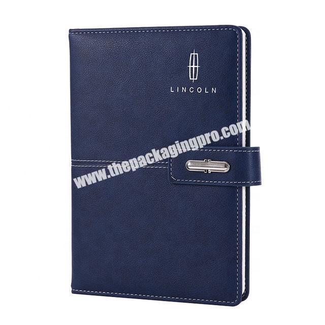 Custom Luxury Refillable Ring Binding Stationery Notebook Gift Set Business Office Pu Leather Magnetic Notebook With Box And Pen