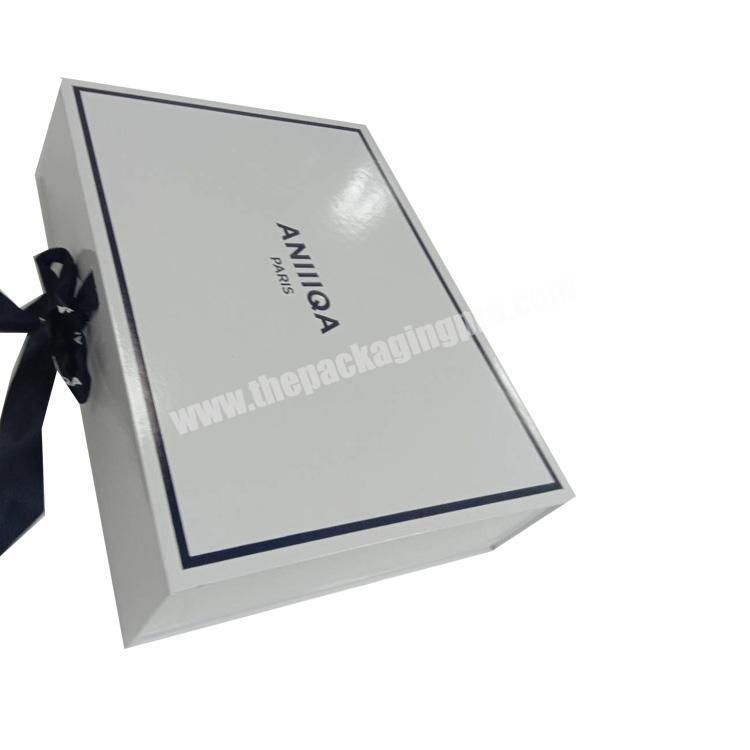 Custom Luxury Rigid Cardboard Packaging Magnetic Paper Wedding Dress Gift Box with satin cloth