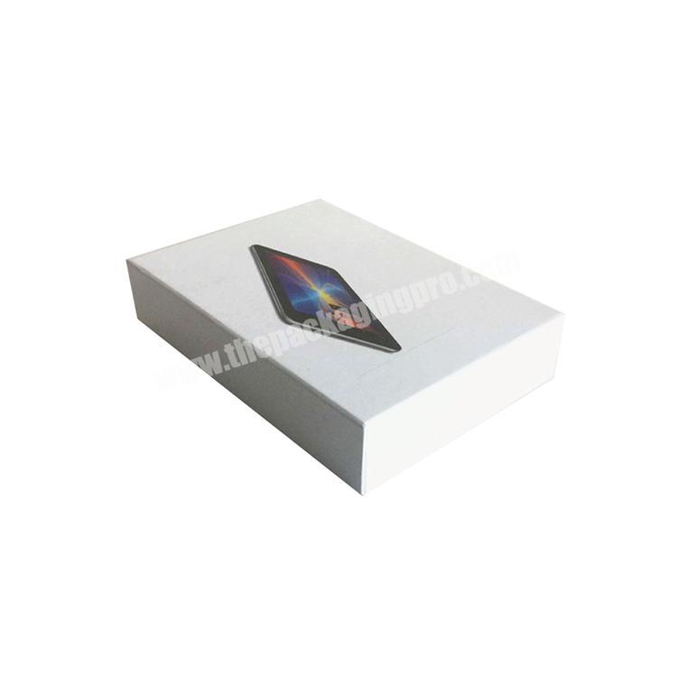 Custom luxury rigid cardboard paper luxury white mobile phone packaging gift box with lid