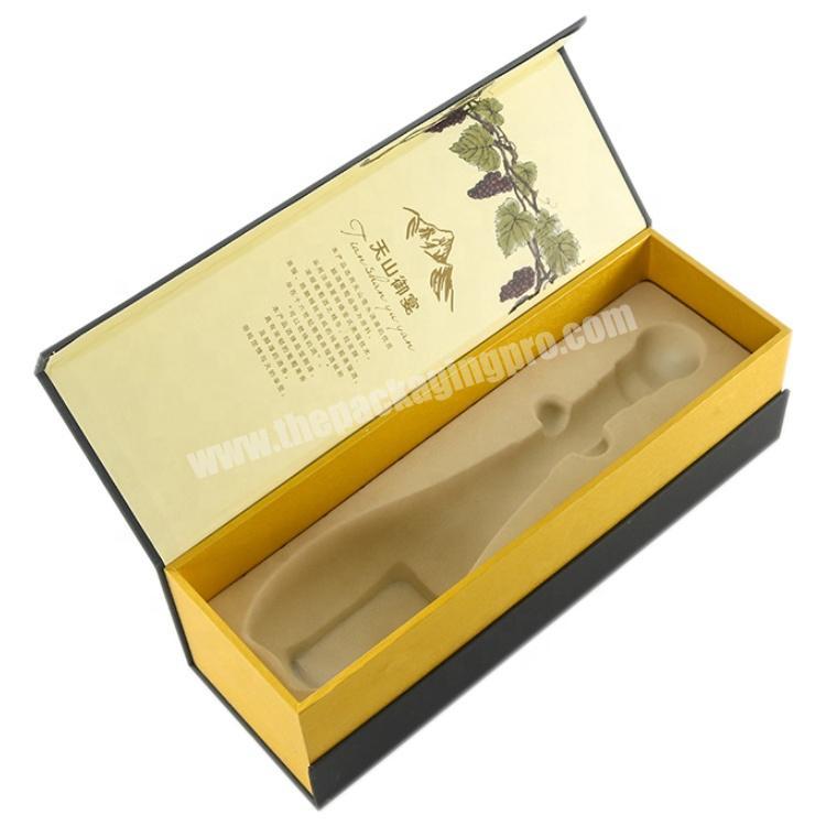 Custom luxury rigid cardboard paper wine packaging boxes
