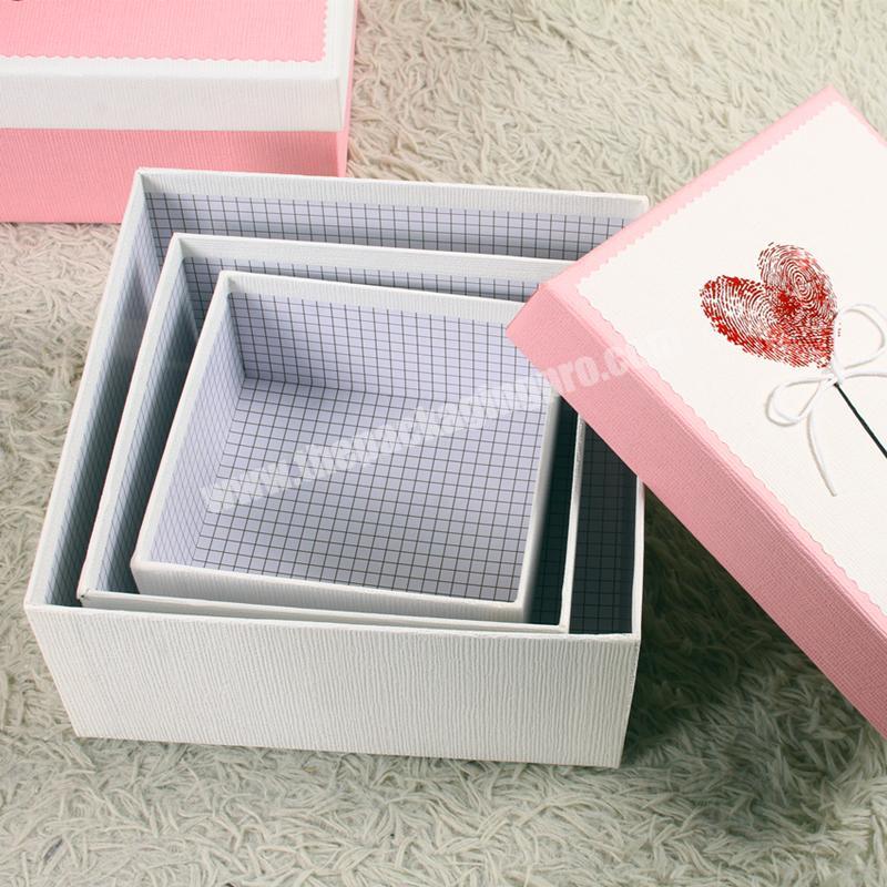 Custom Luxury rigid cardboard  pink nested gift  box