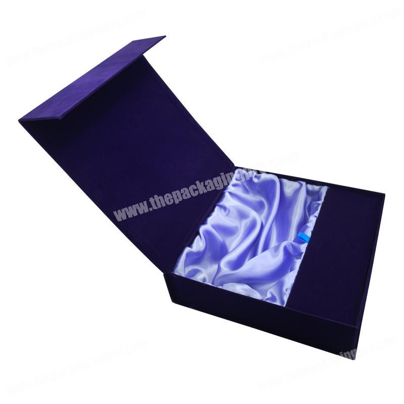 Custom luxury satin insert foldable magnetic closure storage wig packaging box