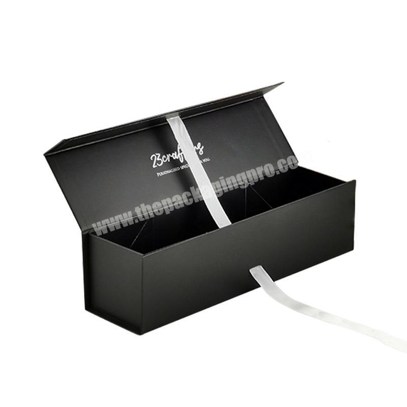Custom luxury silver foil logo printed rigid cardboard wig packaging box