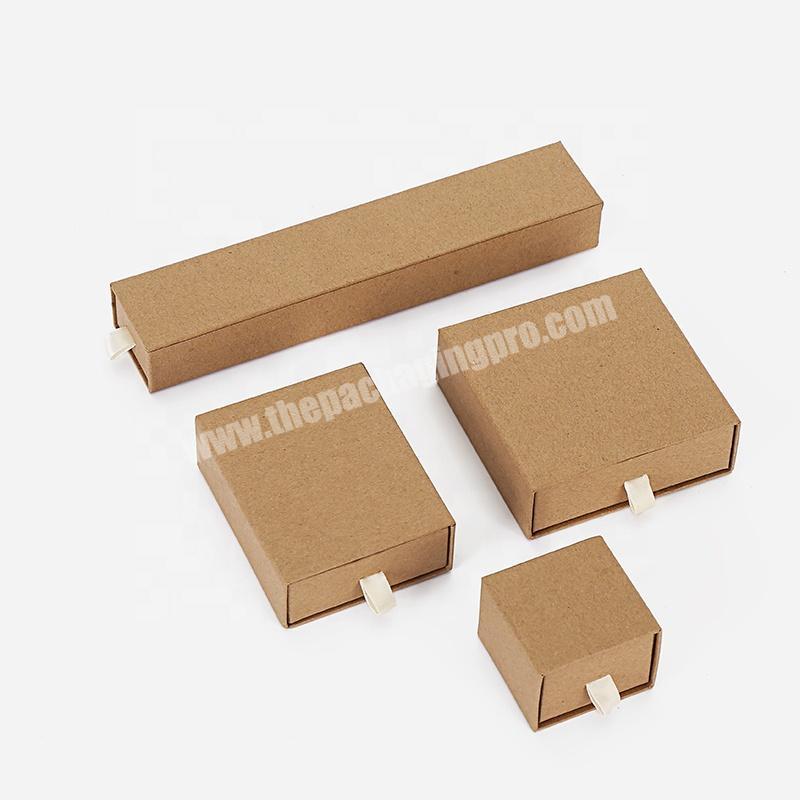 Custom Luxury Small Slide Open Kraft Paper Cardboard Drawer Paper Gift Box Packaging Sliding Drawer Jewelry Boxes